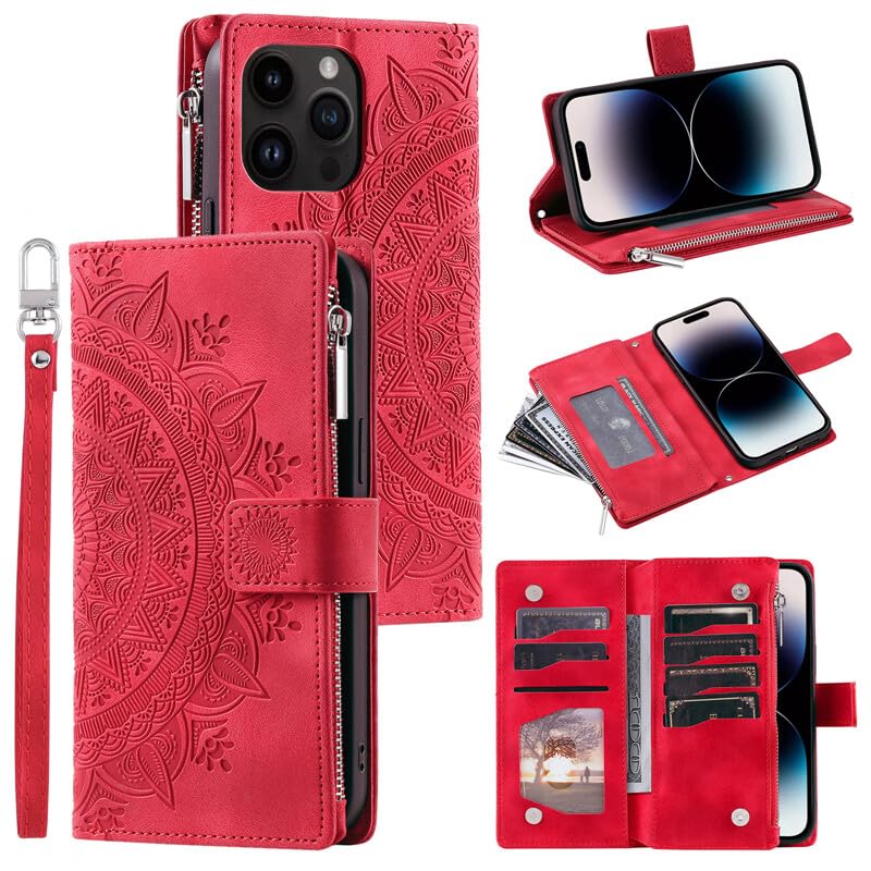 Housse fleurie iPhone 13 Mini rouge le compagnon idéal de vos sorties et journées shopping