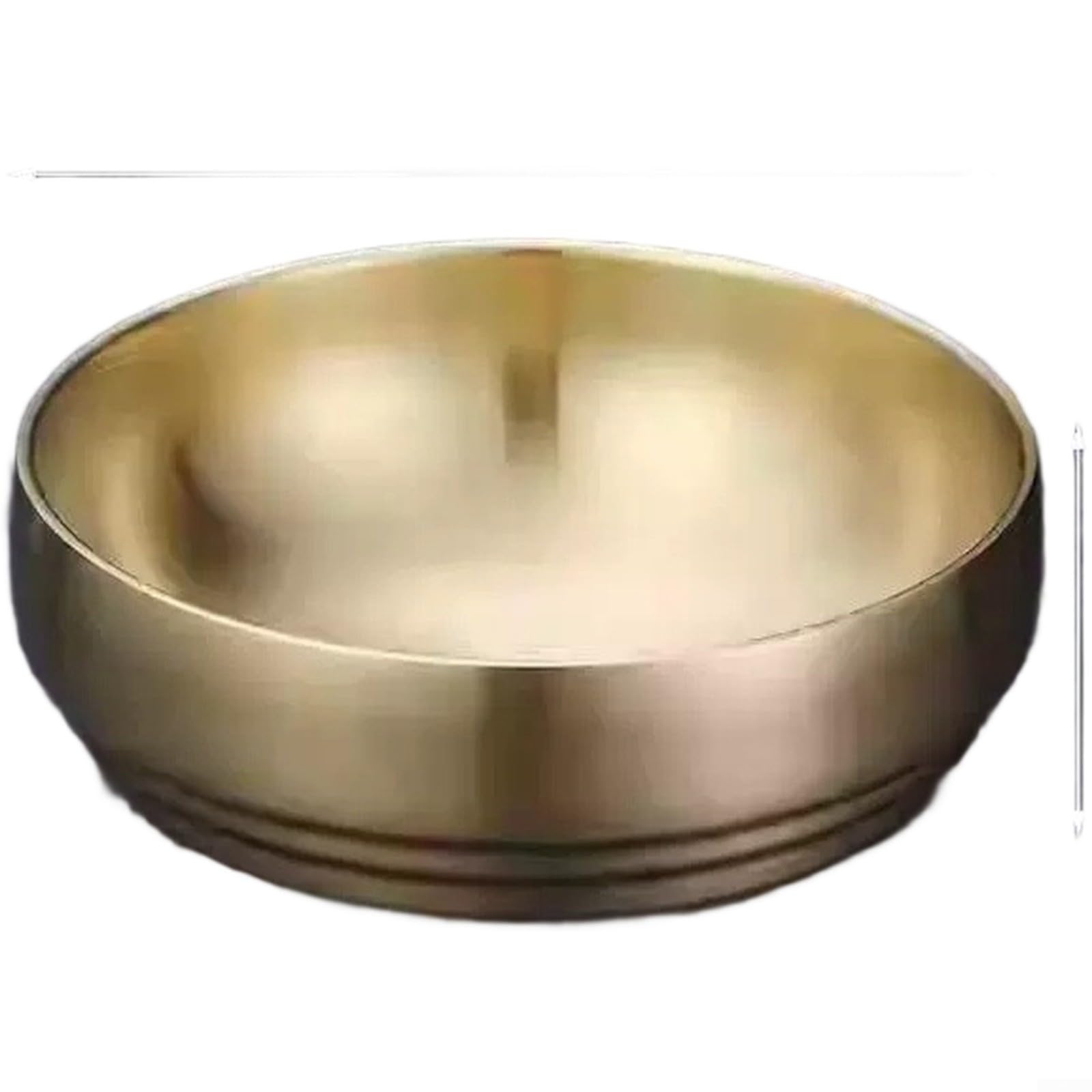 Cuenco de fideos fríos y sopa caliente MIKMLYZE de acero inoxidable dorado de 23 cm