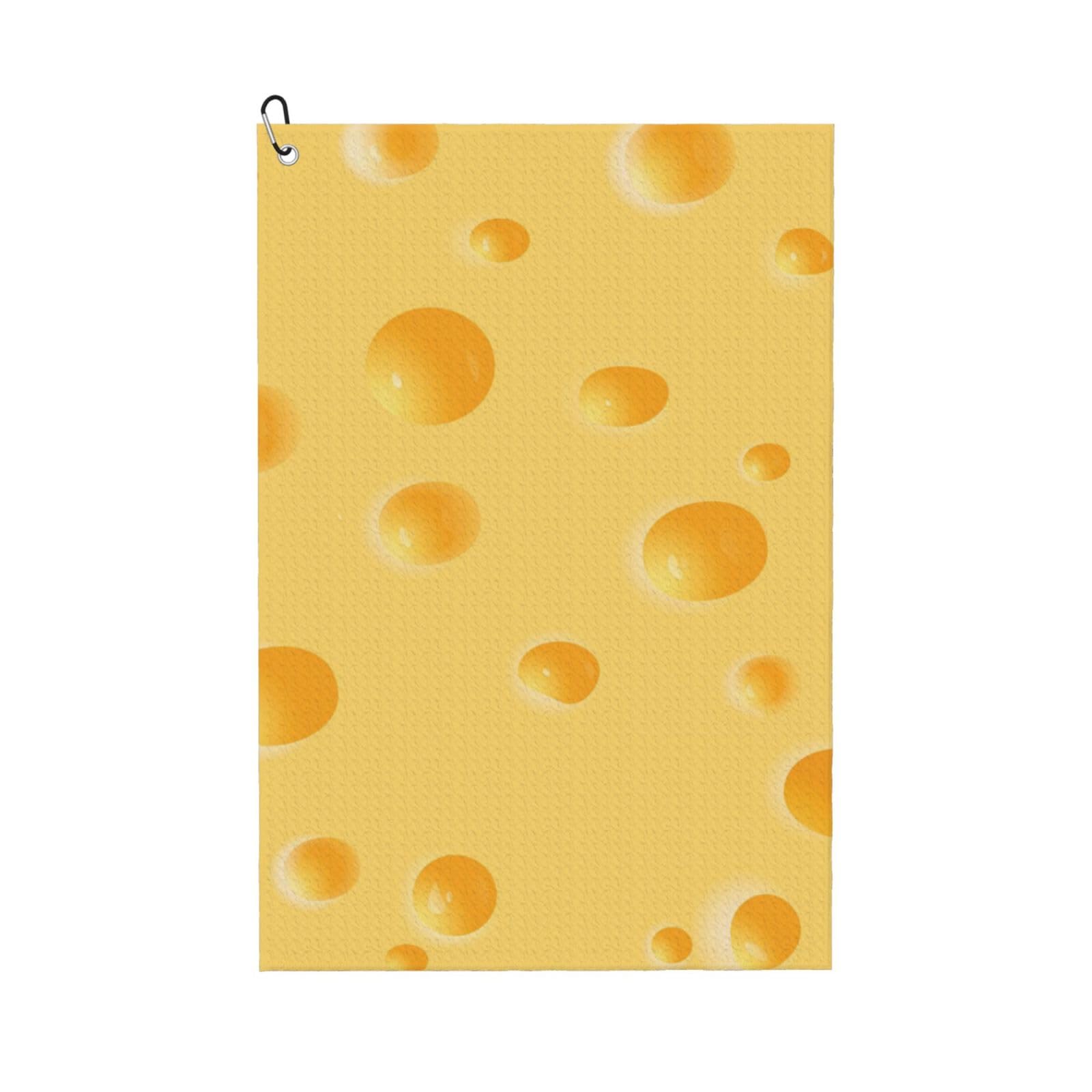Hnnkloy Yellow Cheese Pattern, 16x24 in Portable Waffle Golf Towels with Carabiner Clip for Golf Bag