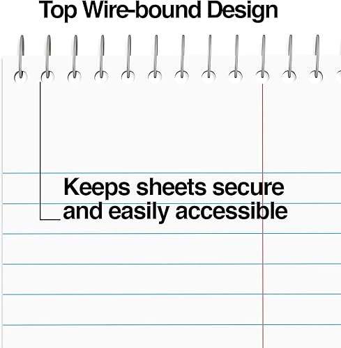 Miniatura 4 de STAPLES Steno Notepads, 6 x 9 Inch, Gregg Ruled, Top Wire-Bound Notebooks, Cardstock Cover, 80-Sheets, 12-Pack, White Paper