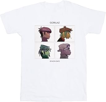 Gorillaz T Shirt Demon Days Band Logo Official Mens White Size L