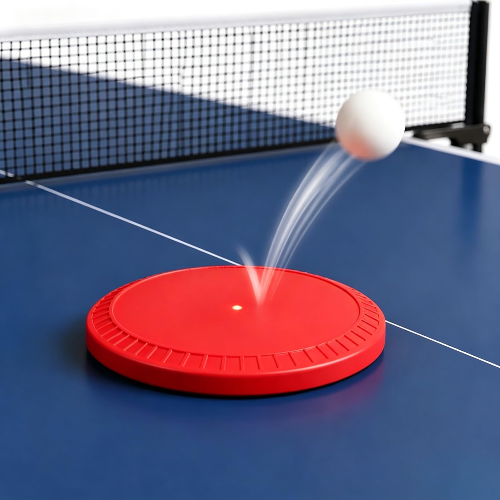 Dispositivo per l'allenamento ping pong, diametro 10cm, base acciaio inox