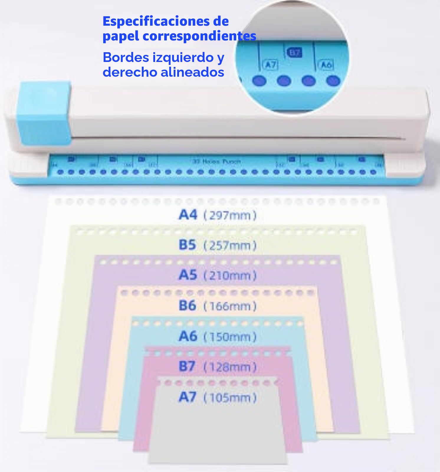 Máquina de perforación de papel profesional de 30 agujeros con capacidad para 5 hojas de perforación de oficina y escuela,perforadora encuadernadora a4,perforadora papel a4 37 * 6.5 * 6.2cm
