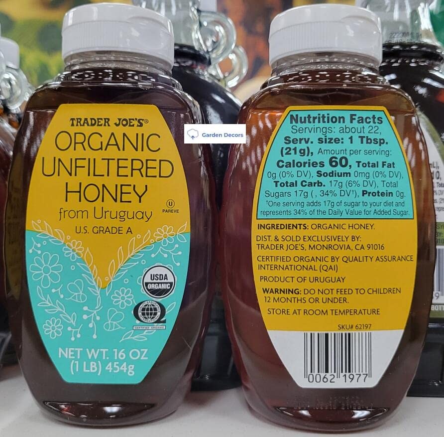 Miniatura 2 de Trader Joe's Miel orgánica sin filtrar grado A 16oz 16.01 oz (dos botellas)