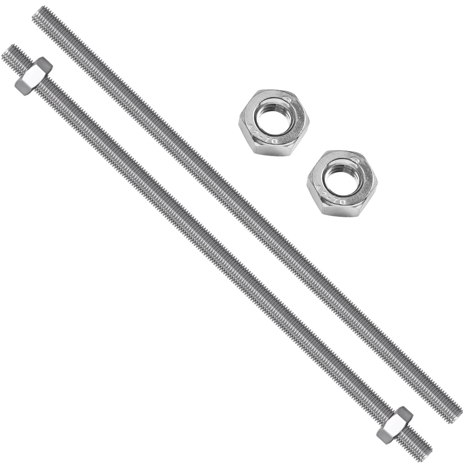 Stainless Steel Threaded Rods - 2 Pack, 11.8" -3 Stainless Steel Threaded Rods - 2 Pack, 11.8" -3