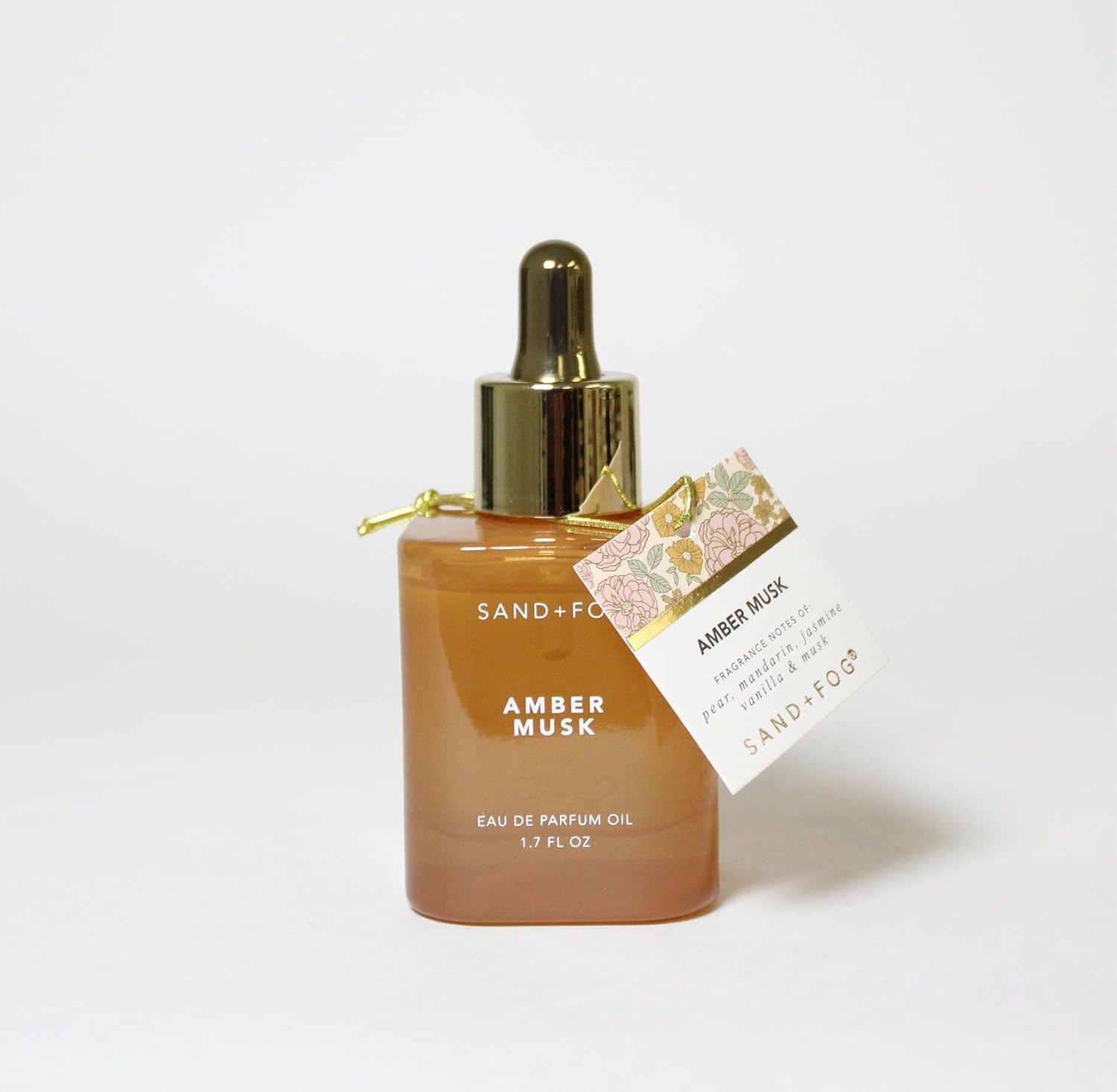 Sand + Fog Amber Musk Eau de Parfum Oil, Premium Fragrance with Dropper, 1.7 Fl Oz