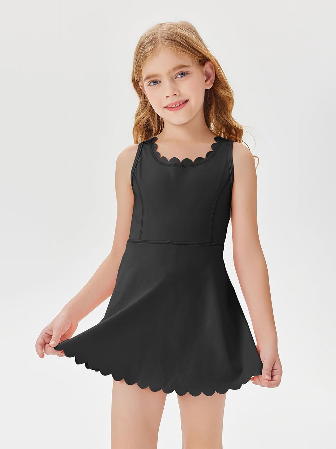 Batermoon Girls Athletic Tennis Dress with Shorts Kids Workout Exercise Golf Skirts Dresses with Pockets - Image 4