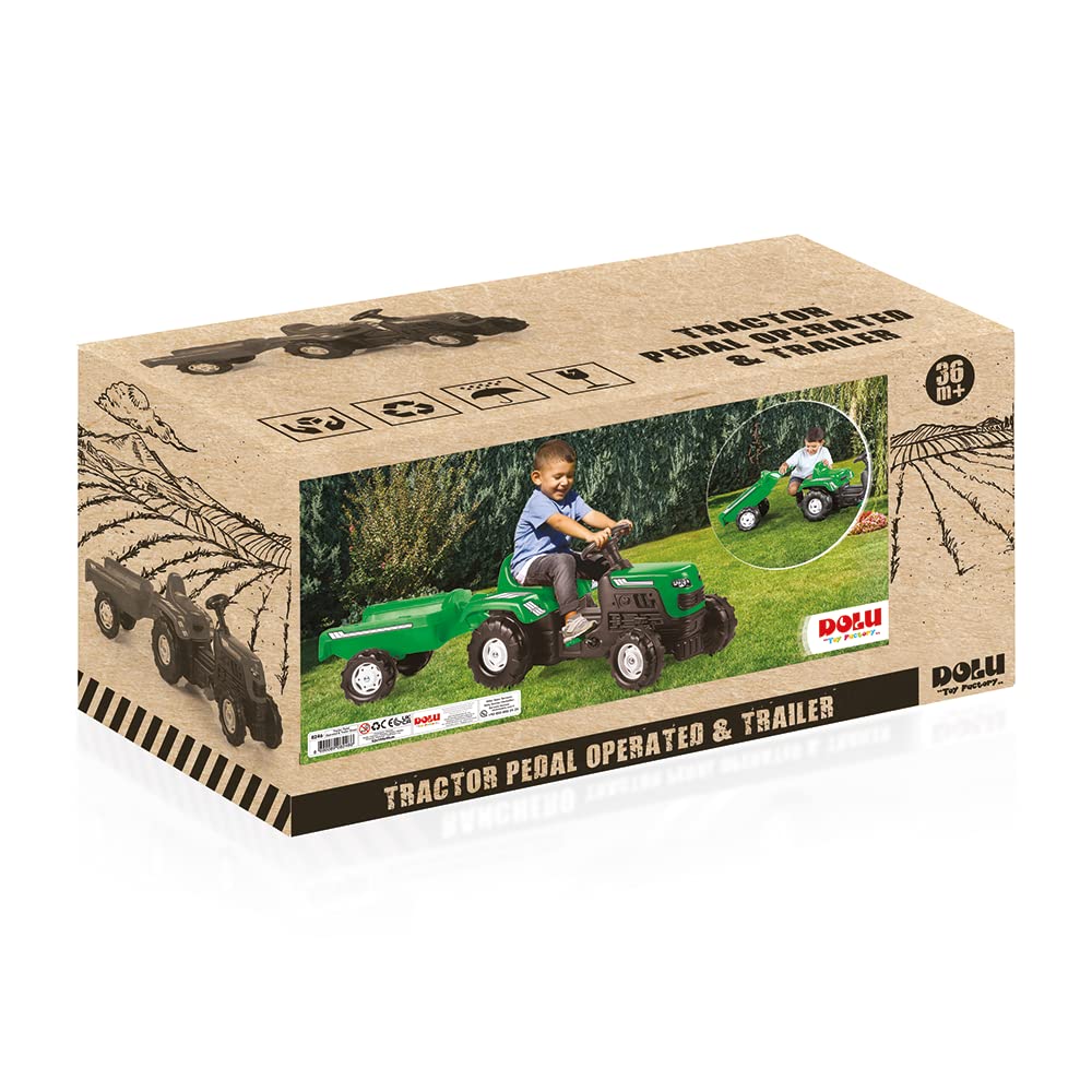 Dolu Tractor Ranchero met Aanhanger Groen - Ride On Voertuigen