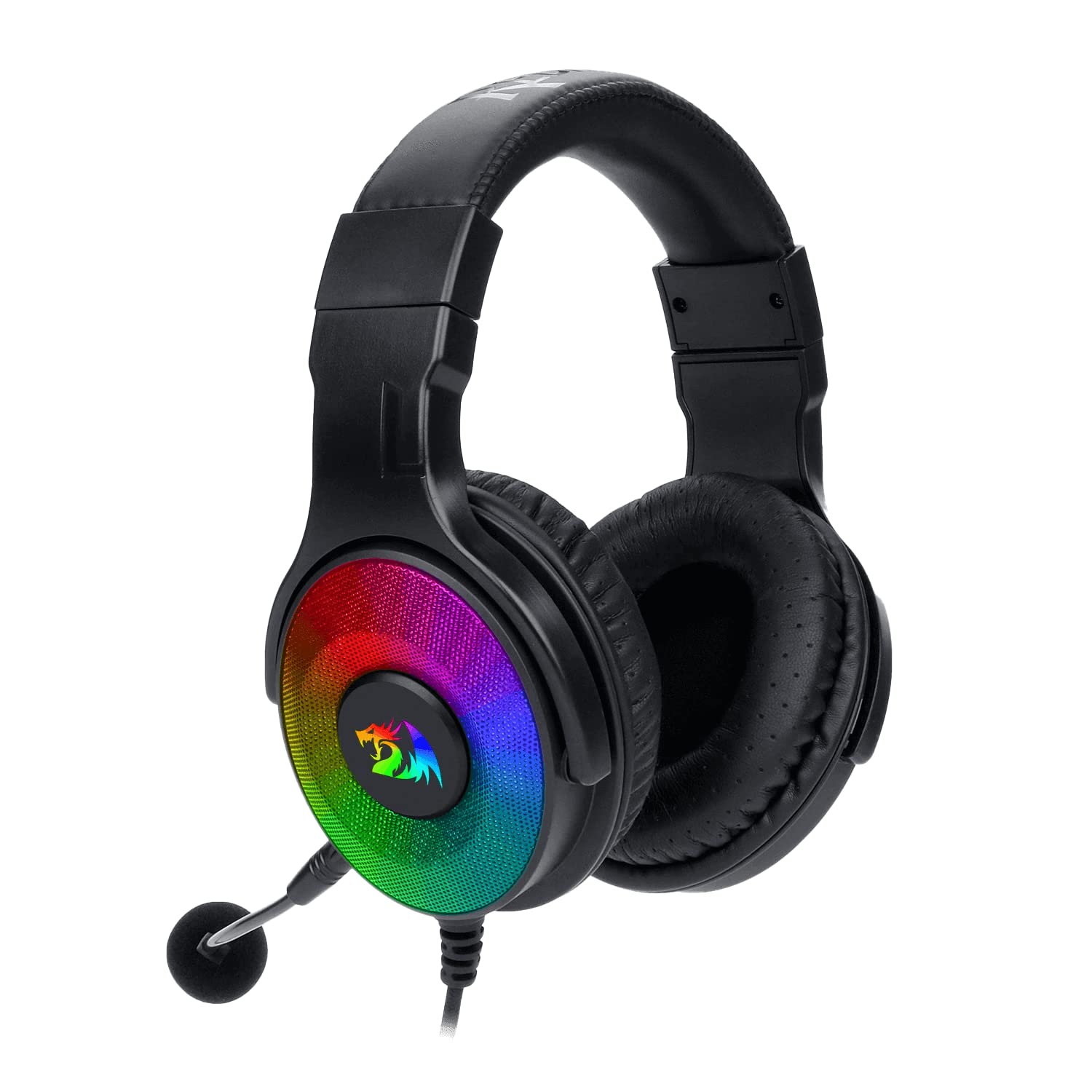 Redragon Pandora 2 H350 RGB Casque de Gaming - Audio haute définition + basses puissantes - Micro amovible, coussinets grands - Compatible PC/PS4/XBOX One/NS (Noir)