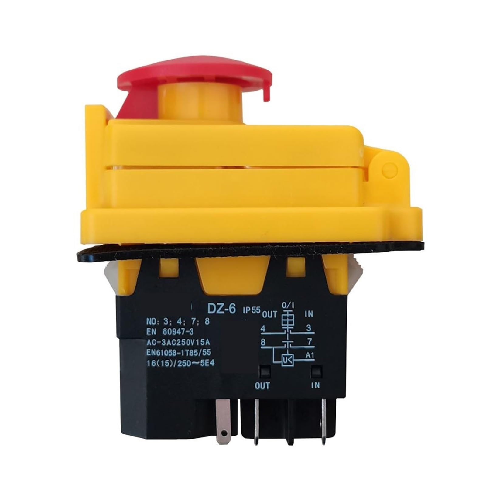 Emergency Stop Switch DZ-6 Electromagnetic Switch Emergency Stop Pushbutton Switches for Industrial Machine Tool Equipment Ac 250V 16(15) A 5E4(DZ-6E) Controls Switches