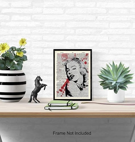 Miniatura 3 de Banksy Marilyn Monroe - Decoración de pared de diccionario reciclado, regalo y decoración de habitación para fanáticos del cine de Hollywood, cine