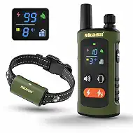 Training Collar for Dogs with Remote Control, Green | 4500FT Range, IPX8 Waterproof, 5-150 Lbs, 4 Training Modes, Security Lock, Dog Training