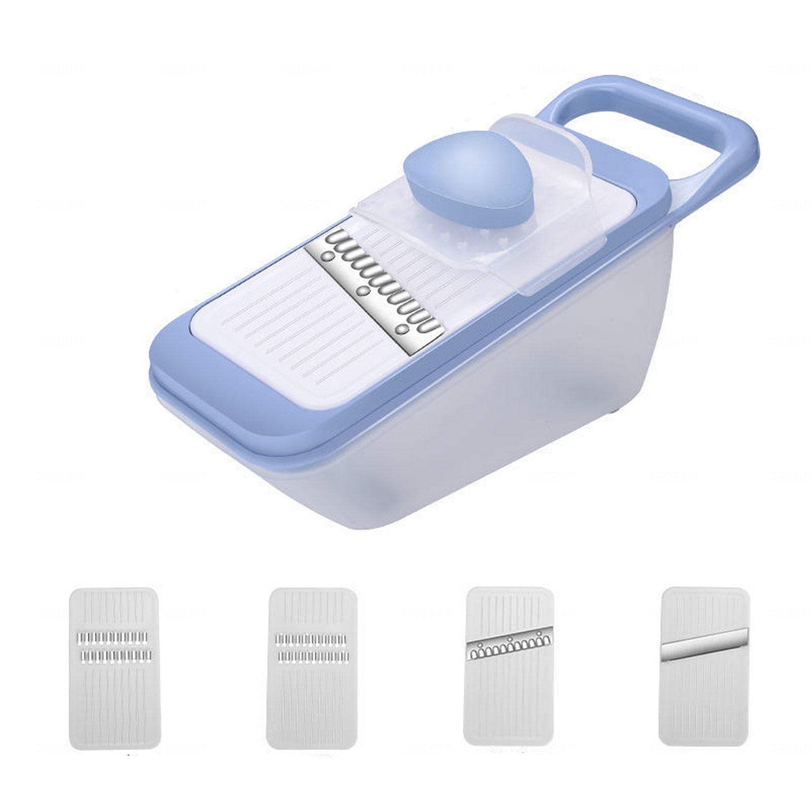 Rallador Hogar Multifuncional Cortador De Verduras Rebanador Rallador Rábano Patata Trituradas Cocina Cortar Verduras,Blue-25×11×10cm/9.84×4.33×3.93in/4011