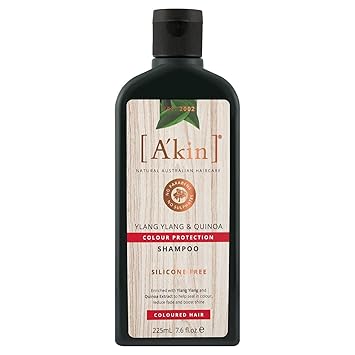 Akin Ylang Ylang & Quinoa Colour Protection Shampoo For Colour Treated Hair, Free From Parabens, Sulfates and Silicones, 225 ml