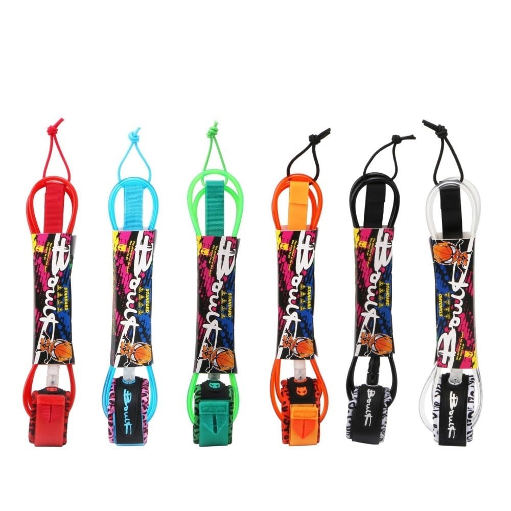 LZM-DIEWLEI Surfboard Leash TPU Bodyboard Leash Premium Surfboard Legrope Coiled Footstrap Retractable Board Security Leashes for Shortboard, Longboard, Paddleboard(Orange,8ft)