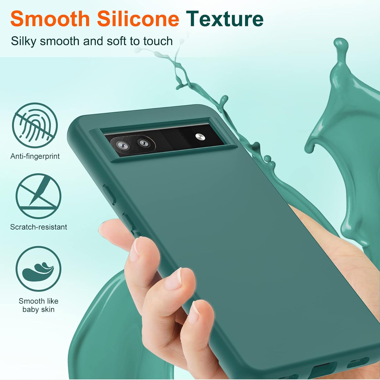 LeYi for Pixel 6A Phone Case, Google Pixel 6A Case for Women Men Girls Boys, Full-Body Shockproof Soft Silicone Protective Phone Case for Google Pixel 6A (2022), Green