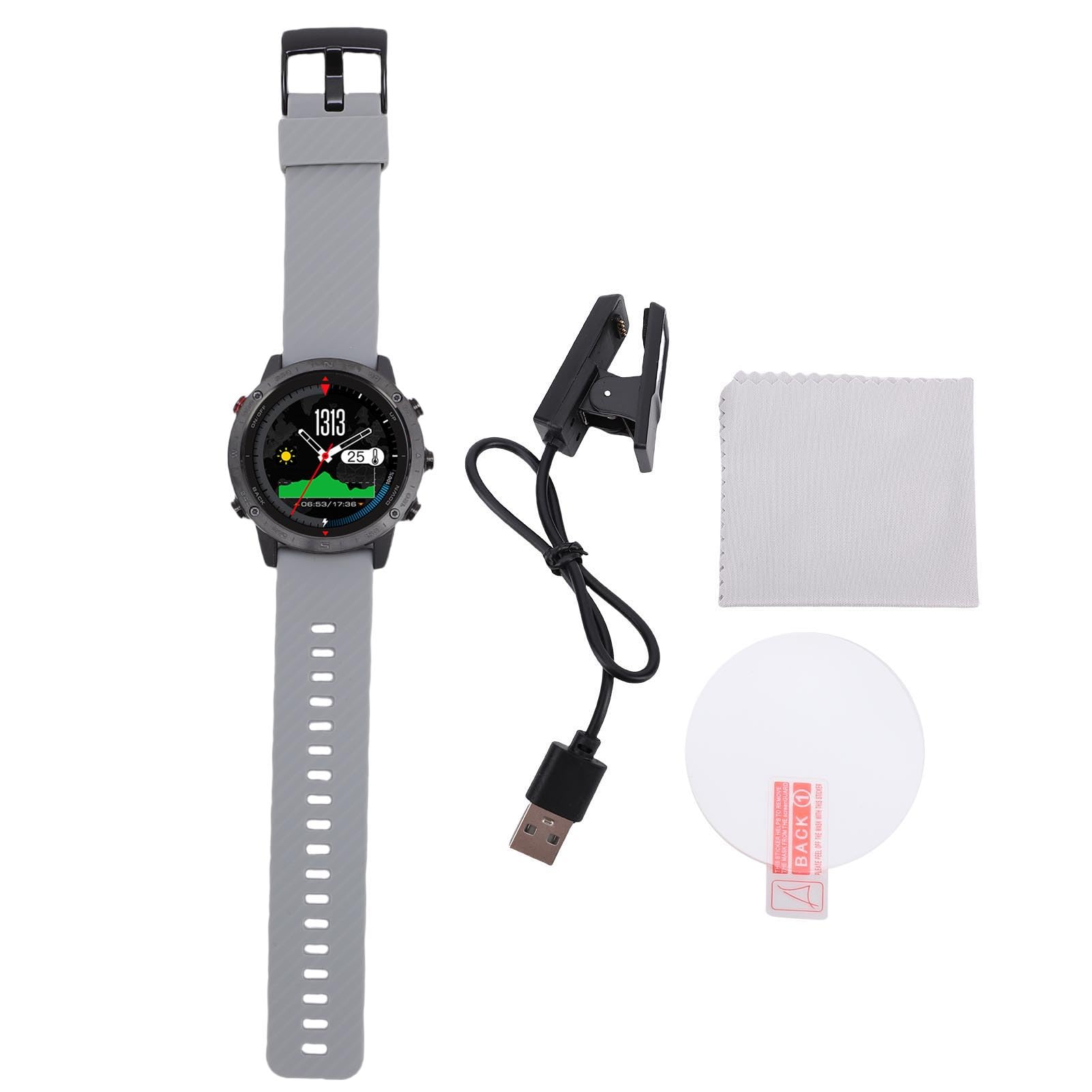 Generic Smartwatch, 1,3 -calowy Barometr Inteligentny Ekran Sportowy dla Długiej żywotności Baterii Lekkie Powiadomienie o Wyścigu (BLACK)
