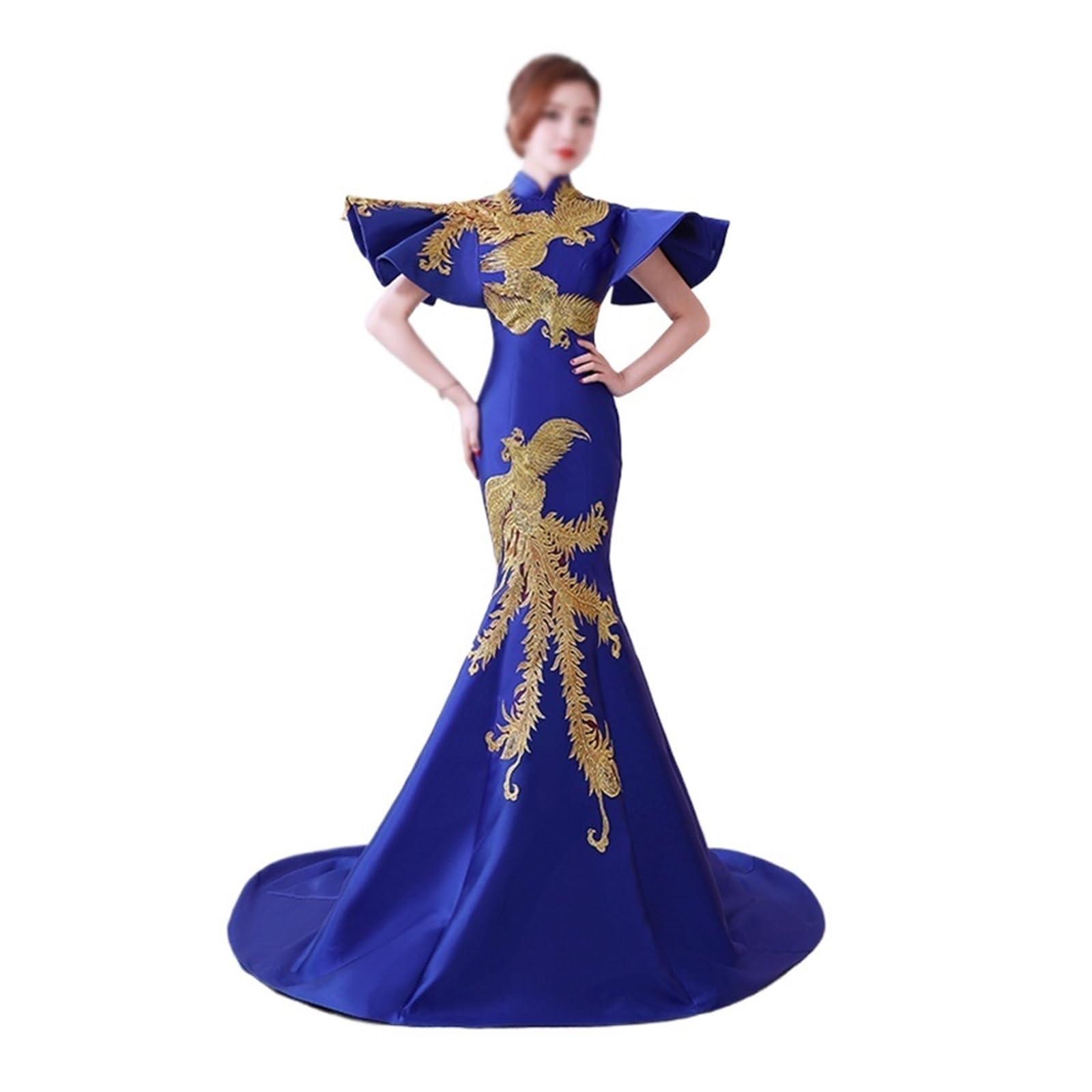 Theme Clothing Cheongsam Long Stage Runway Show Slim-fit Chinese Model Dress