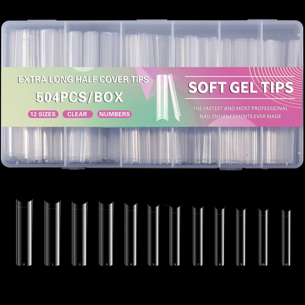 504x/Set Clear Nail Tips Soft Gels Tips Press On Nail Ballerinas False Nails (Full nail extensions)