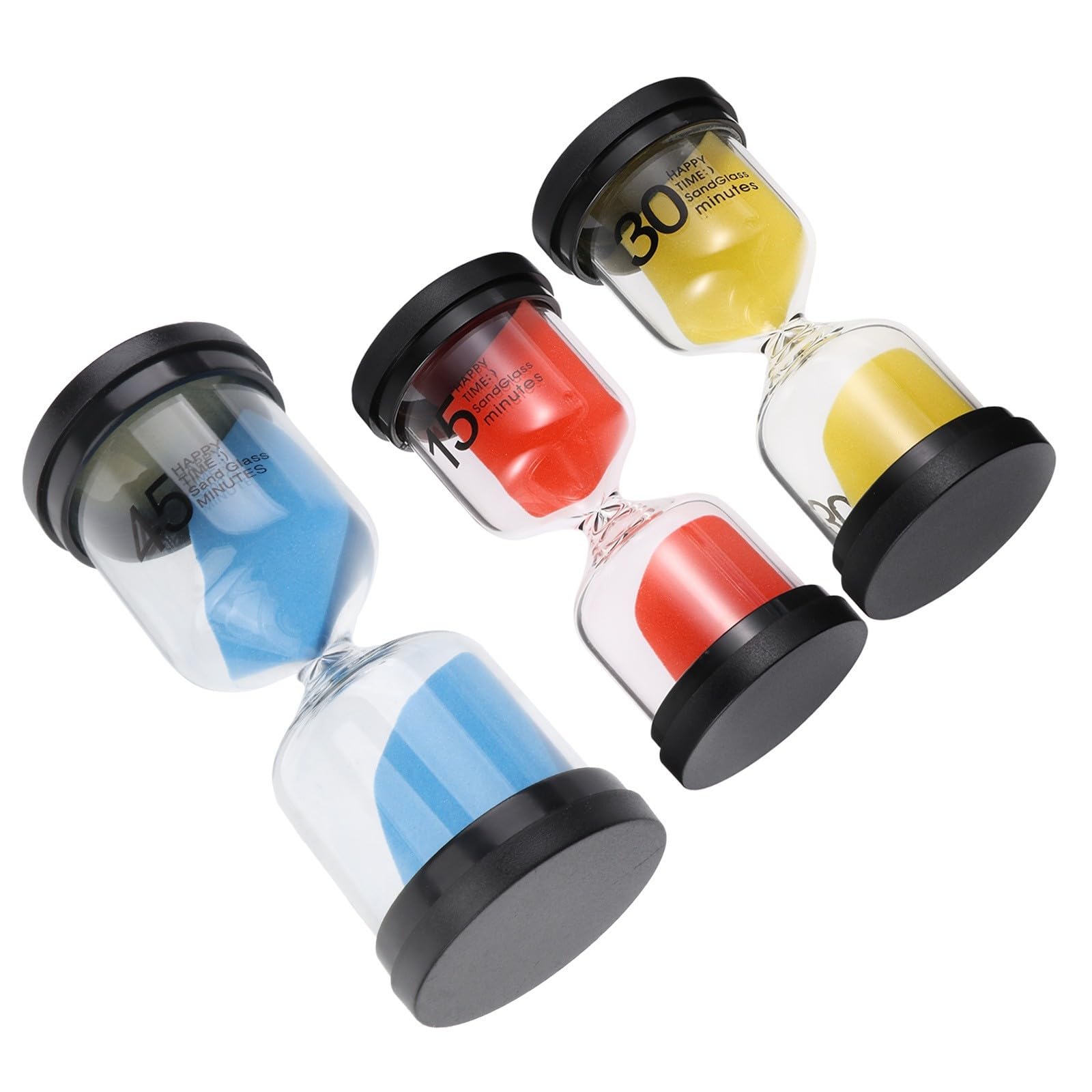 CANIGHT Reloj de y Plástico de Arena Temporizador de Escritorio 3 Piezas Adecuado Concentración para y Ocio