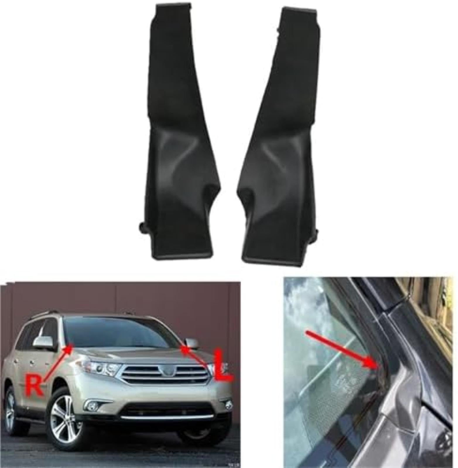 Panele wykończeniowe bocznej osłony wycieraczki przedniej szyby, dla TOYOTA, dla Highlander Kluger 2009-2014 przód Wycieraczka przedniej szyby samochodu (1pcs right side)