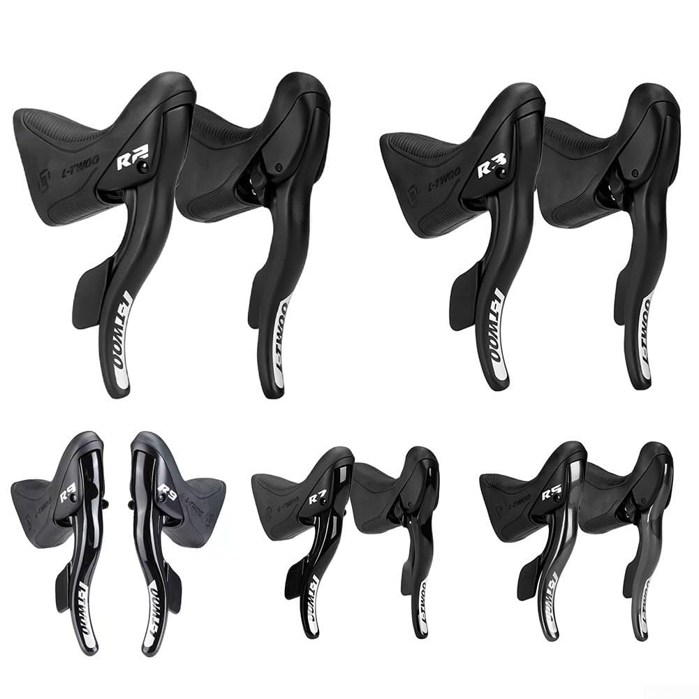 leva cambio per bici da strada, 2X7/8/9/10/11 velocità per deragliatore Shimano, costruzione in lega di alluminio (R5 destra)