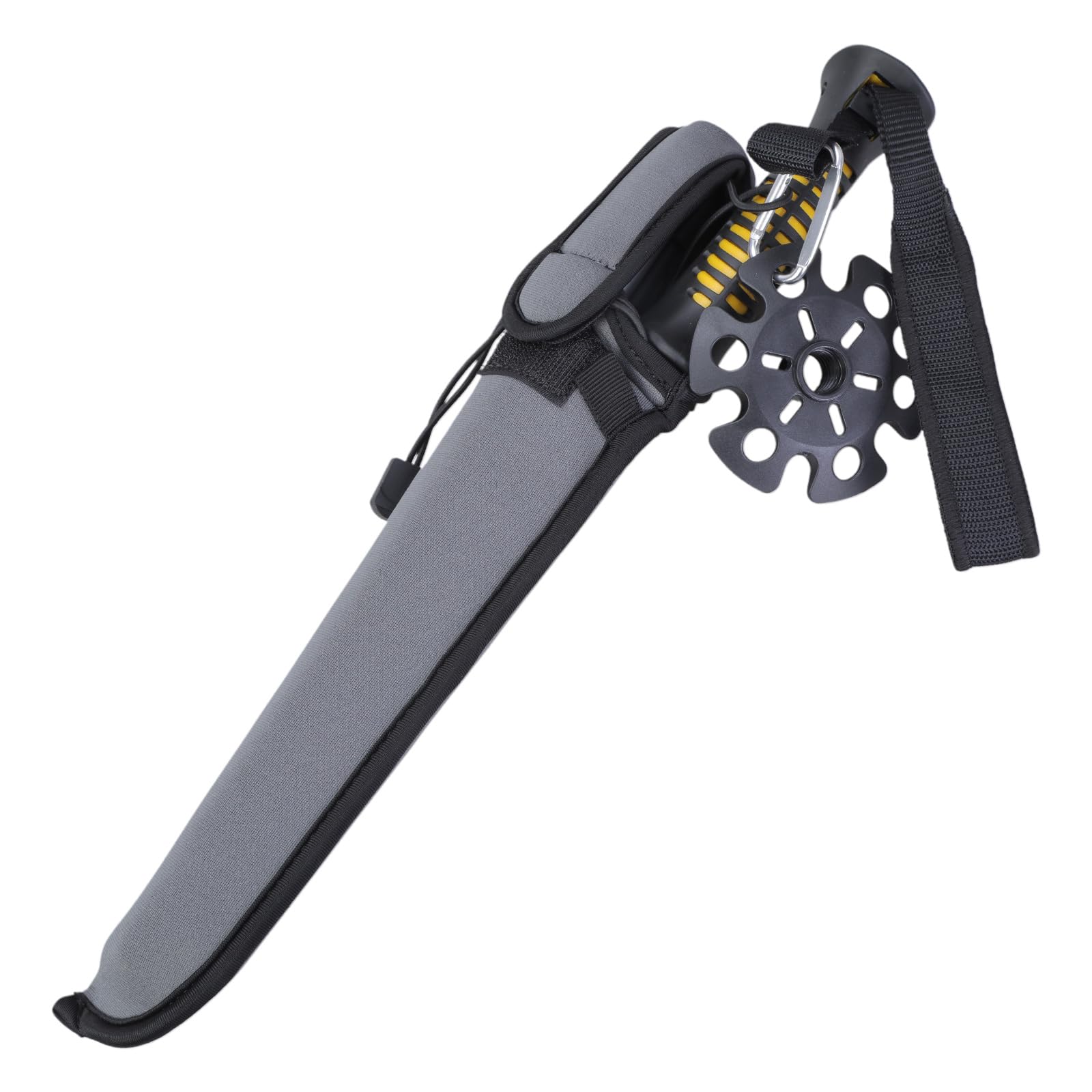 Folding Alumimum Alloy Wading Staff Light Weight Fly Fishing Stick Rod with Pouches Outdoor Hiking Fishing Accessories