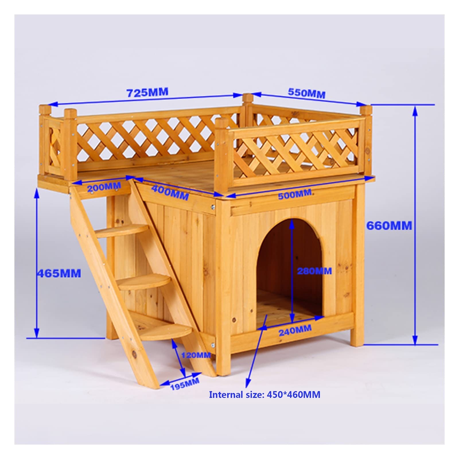 villa per gatti Gabbia for gatti rimovibile, lettiera for, stanza for all'aperto, arrampicata for a due piani Per interni