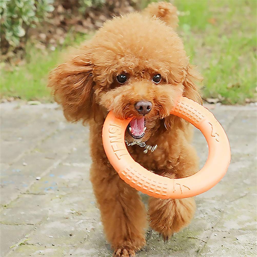 MU Pet Flying Dischi Flying Eva Dog Addestramento Anello Estrattore Resistente Morso Galleiante Giocattolo Giocattolo Puppy Outdoor Interactive Game Playing Prodotti Fornitura,Rosso,Piccolo