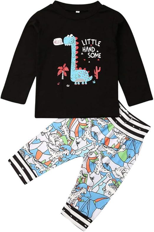 vpuquuz Toddler Baby Boys Dinosaur Clothes Long Sleeve TShirts Tops
