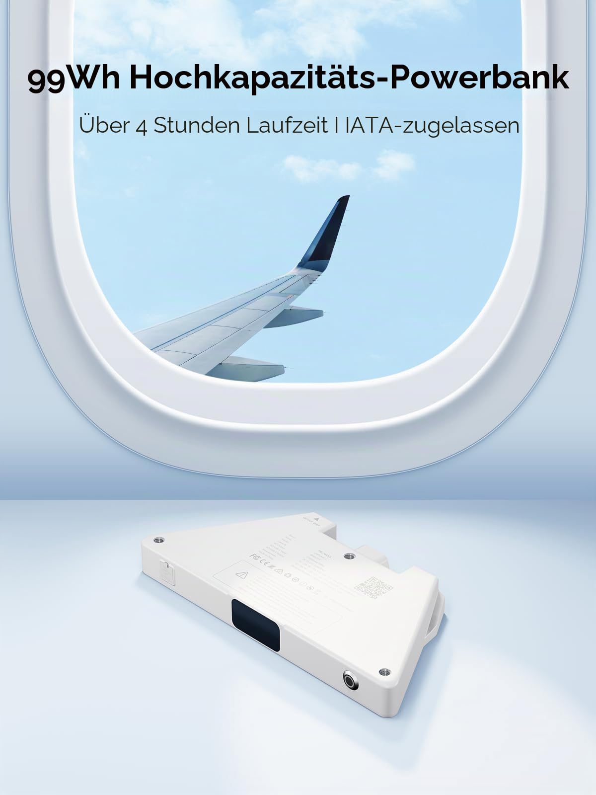 Starlink Mini-Powerbank, 99 Wh, TSA-zugelassener Akku, 4+H Laufzeit | USB-C Bidirektionales Laden, Pass-Through, manuell und Fernbedienung, Smart-Display, IP65 für Outdoor, Reisen, Notfall-Backup