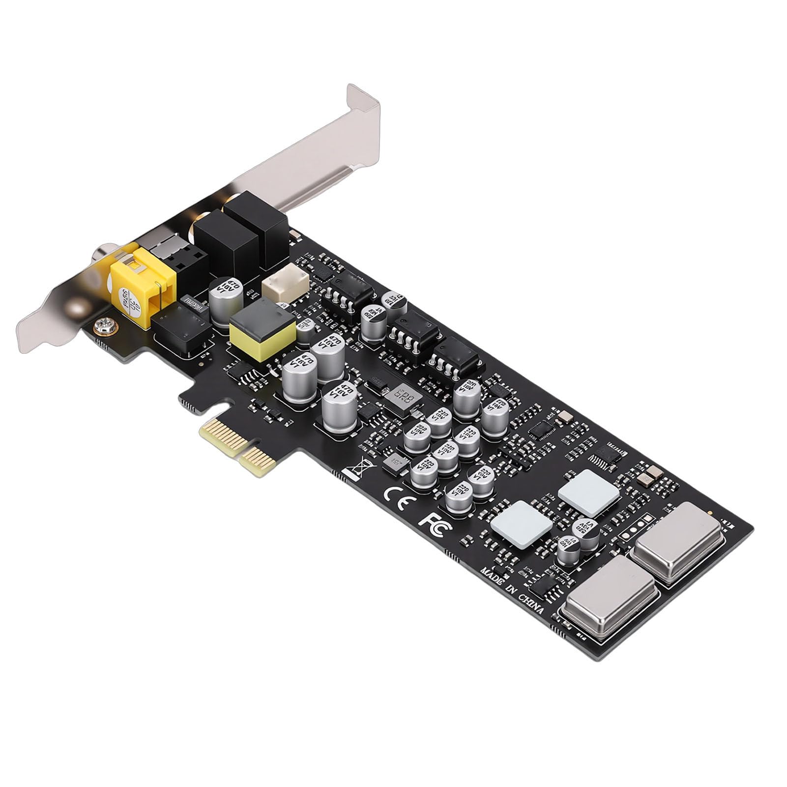 PCIe-Soundkarte, 100 DB SNR, Mehrere Schnittstellen, Hohe Abtastrate, 96 kHz, 24-Bit-HiFi-Audiokarte, Interne Computer-Soundkarte mit Low-Profile-Halterung für Desktop-PC-Gaming-Heim