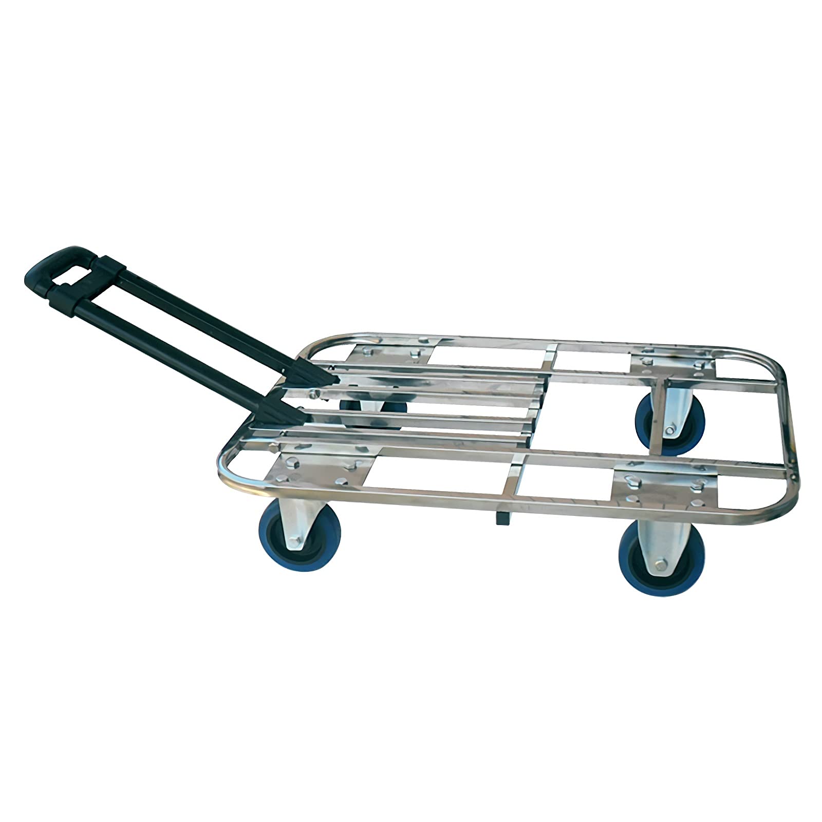 Carretilla de Mano Plegable de Acero Inoxidable con Plataforma Hueca y Tubo Cuadrado, con Soporte telescópico (Monocolor 69 x 50)