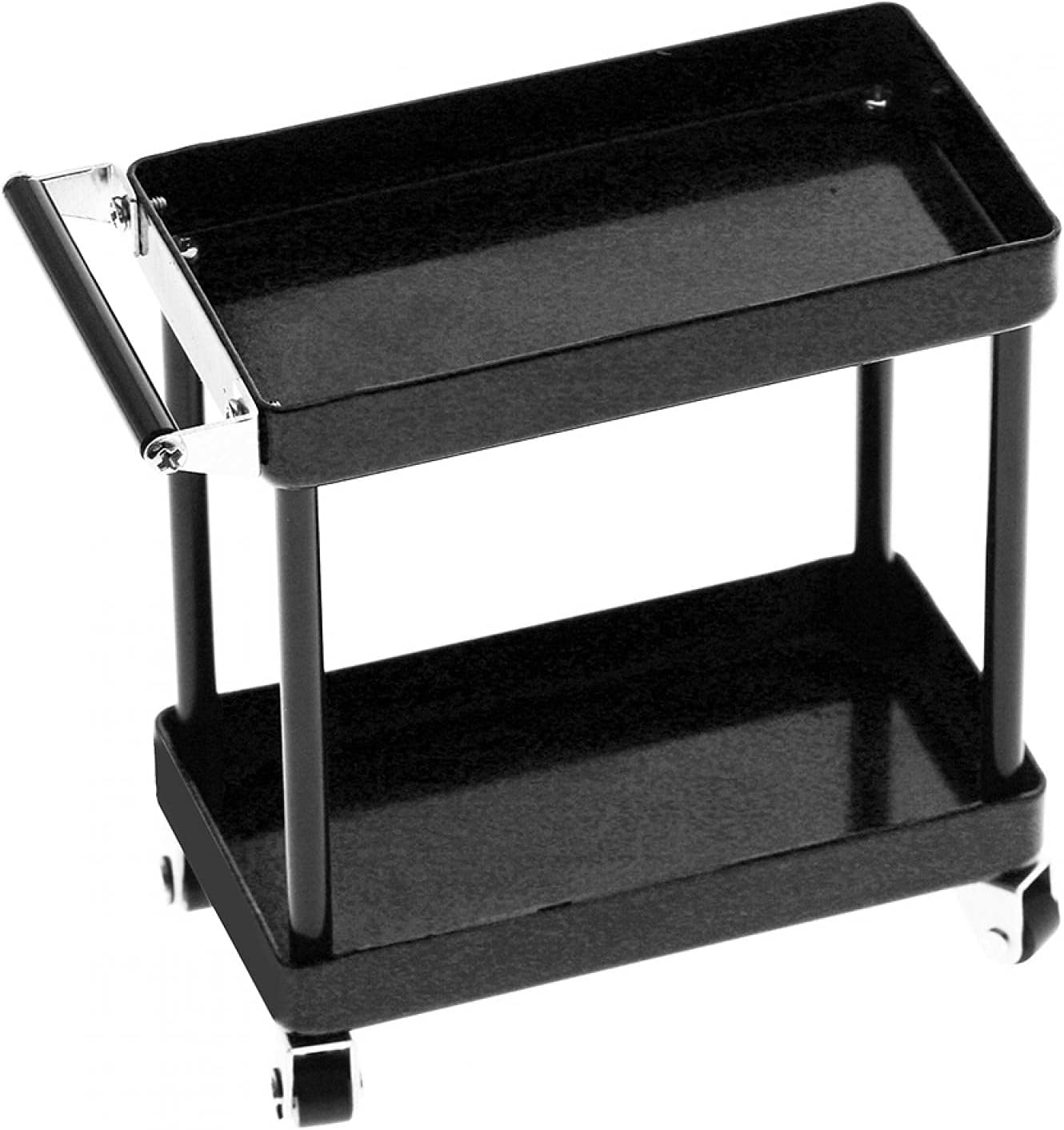 Generic Tool Cart Shelf, Metal Tool Trolley Easy to Assemble with Wheels for RC Accessories for Workshop Garage(Black)'