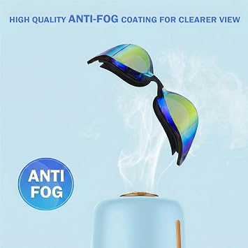 Big Frame Swimming Goggles for Men/Women,Wide Vision Swim Goggles | Anti-Fog Anti-UV Mirrored, Adult/Junior/Teenagers/Youth Swimming Glasses and Gear