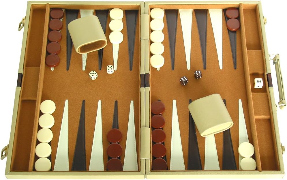 Deluxe Backgammon Set - 18" Classic Board, Camel