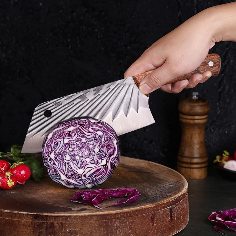 Meat Cleaver,Cleaver Knife 7 Inch Kitchen Knife Slicing Knife High Carbon Steel Chef Knife Meat Fish Vegetables Cutter Butcher Cleaver Knives Kitchen (Color : A knife), LAMAJIGA5844