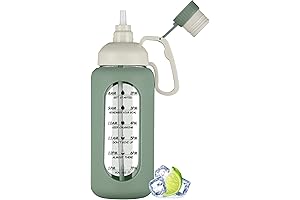 MUKOKO 64oz Glass Water Bottle: Hydrate in Style