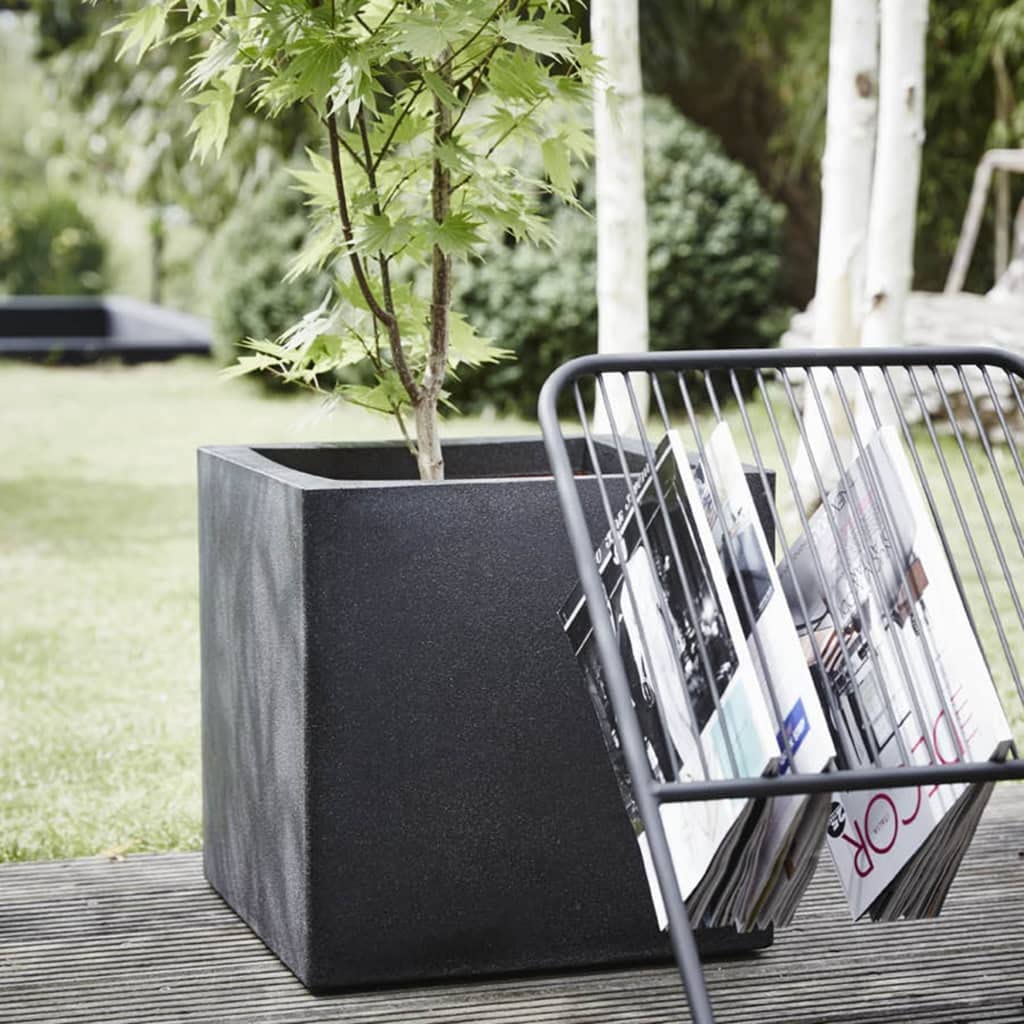 CAPI Pflanzgefäß Urban Smooth Square 40x40x40cm schwarz Blumentopf Korb Hochbeet