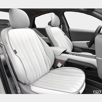 Bod Vodina Series Car Seat Cushion Set with Thai Feather Pockets Seat Protection Sleeve Front Back Set Gray
