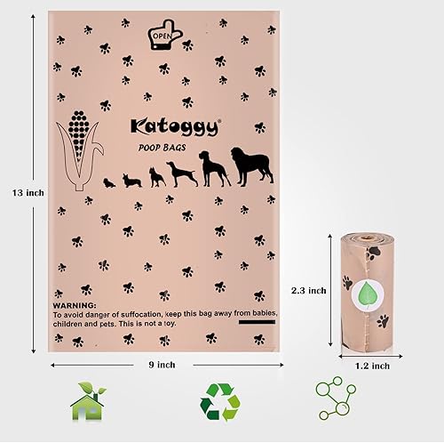 Miniatura 3 de Katoggy Bolsas extra gruesas, a prueba de fugas, con aroma a lavanda, 540 unidades, 9 x 13 pulgadas, compostables, biodegradables