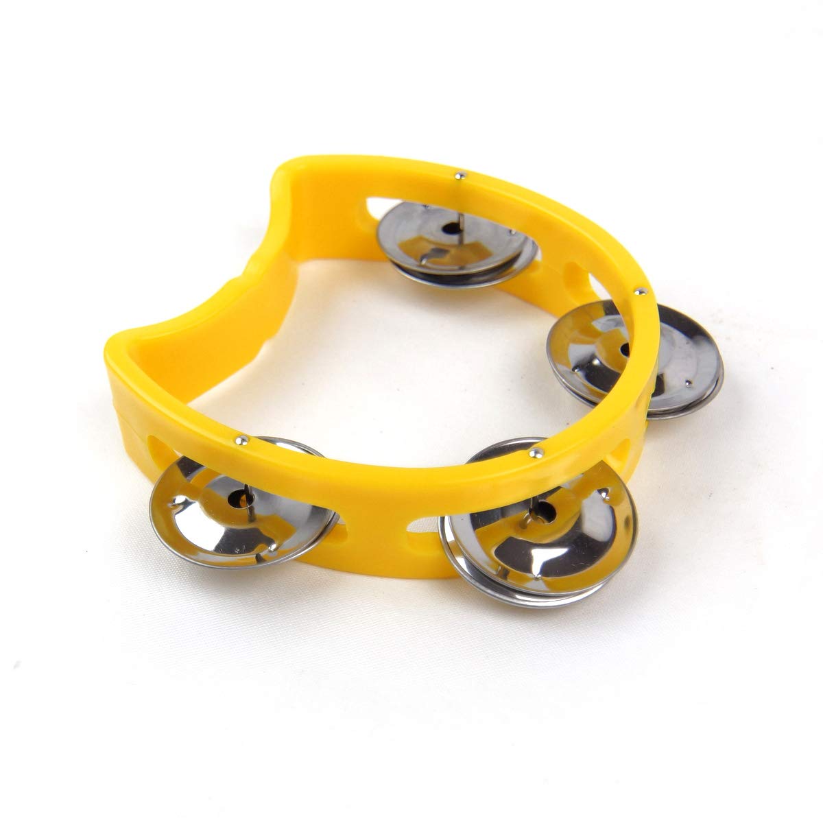 Special Ergonomic Shape Tambourine Yellow, Plastic 4