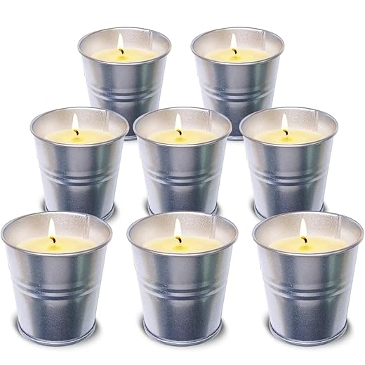 Citronella Candle Outdoor, 8 Pack Citronella Candles Set, Natural Soy Wax Candles with Lemongrass Fragrance, 70ml Candles for Garden, Patio, Picnic, Camping