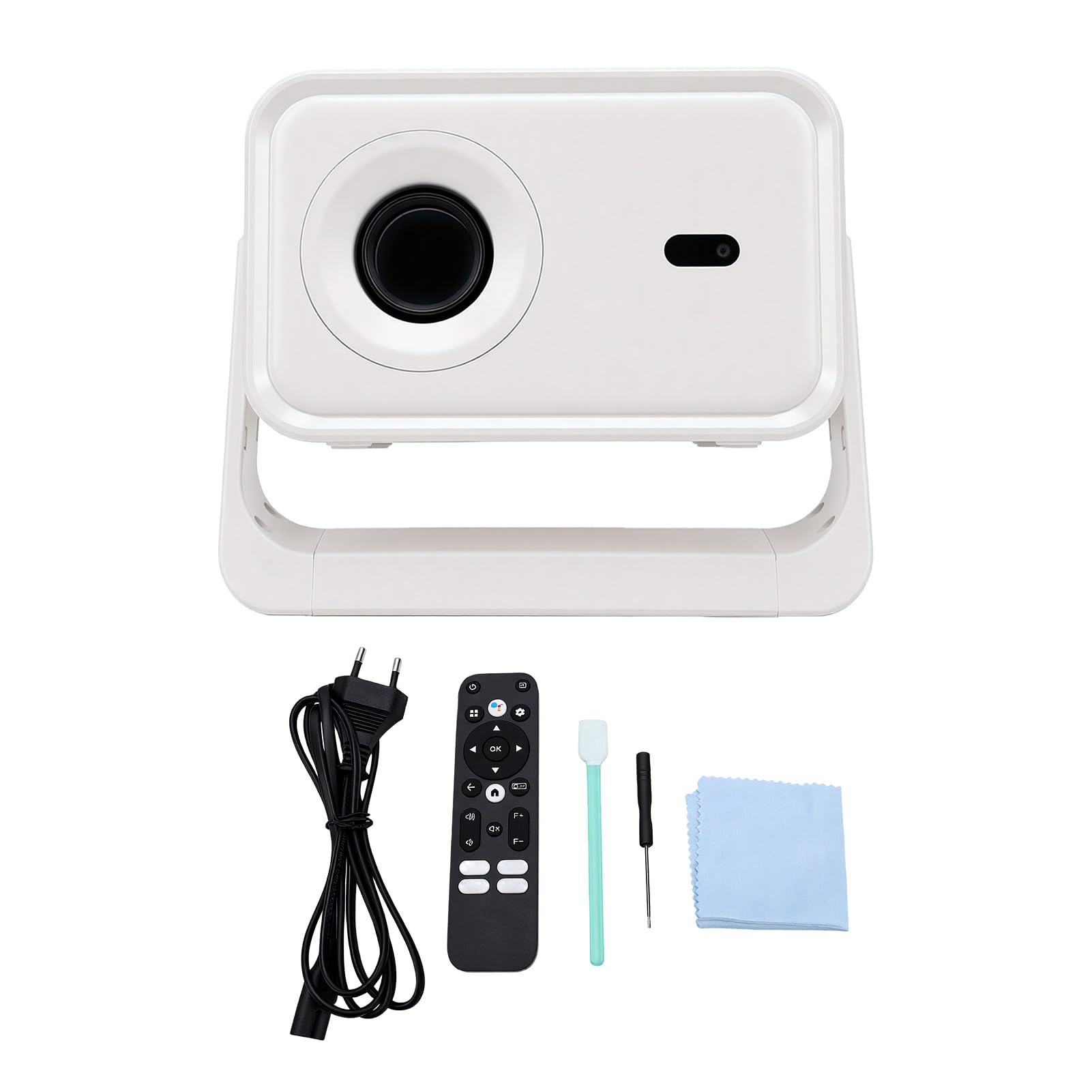Diyeeni Proiettore con Messa a Fuoco Automatica Full HD 1080P, Proiettore Home Theater Intelligente WiFi Bluetooth 5.0 (Spina europea)