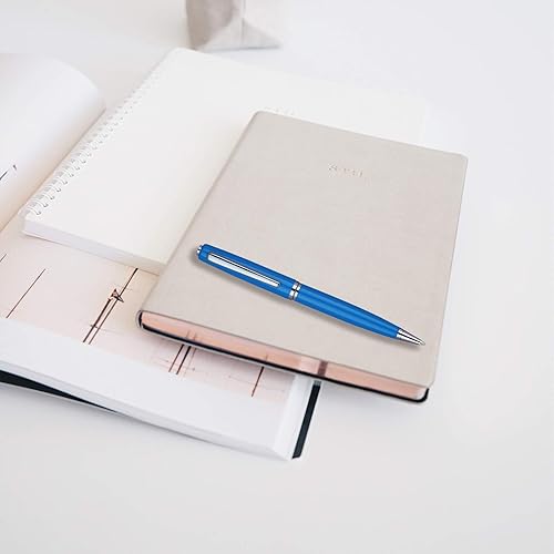 Miniatura 5 de Clara Twist Blue - Bolígrafo de punta media de 0.028 in, repuesto de tinta negra, nombre grabado gratuito en bolígrafo, promociona tu negocio,