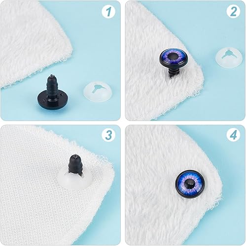Miniatura 4 de PH PandaHall 40 juegos (20 pares) de ojo de seguridad de 0.71 pulgadas (0.709 in), ojo de dragón de 10 colores, ojos de animales de peluche con