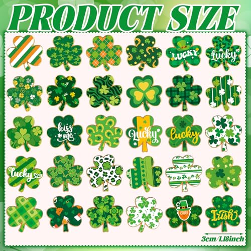 Image of Landical 30 Pcs St Patricks Day Enamel Pins Bulk Green Irish Shamrock Lapel Brooch Pins St Patrick Day Souvenir Jewelry Gift for Irish Holiday Clothes Backpack Hat Jacket Accessories Decoration