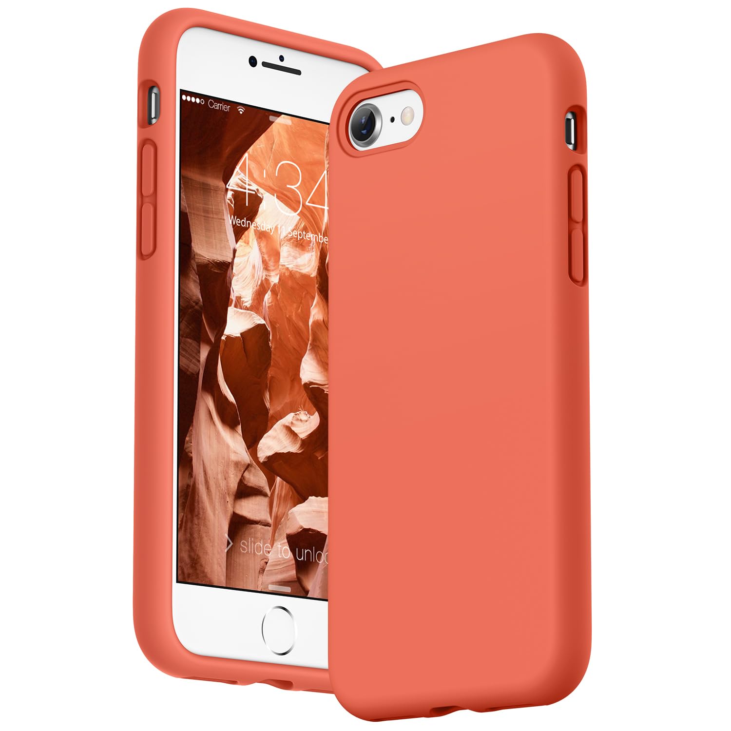 SURPHY Designed for Phone SE 3rd 2nd SE 2022 SE 2020, Liquid Silicone Case, Nectarine