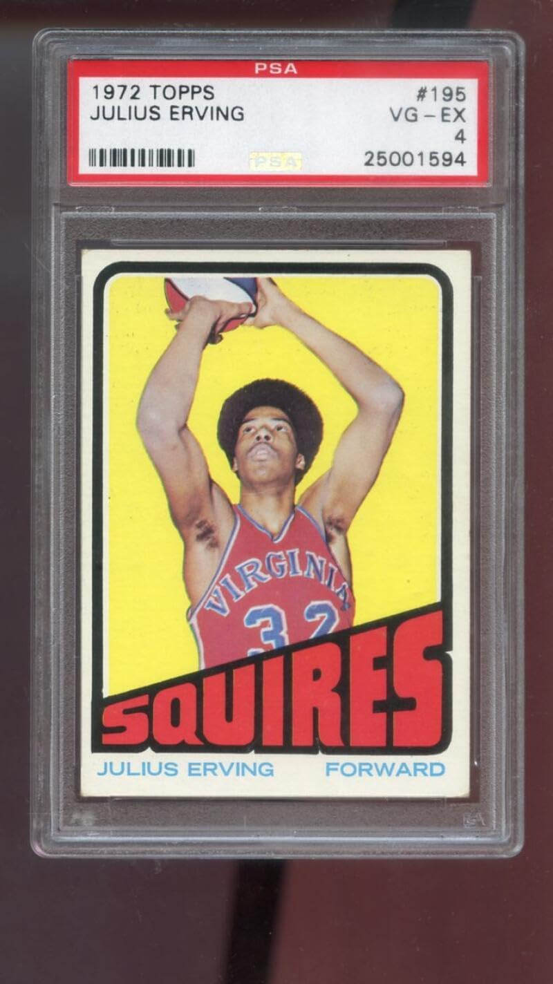 1972-73 Topps #195 Julius Erving Dr. J. ROOKIE RC PSA 4 Graded Basketball Card NBA 1972-1973 72-73