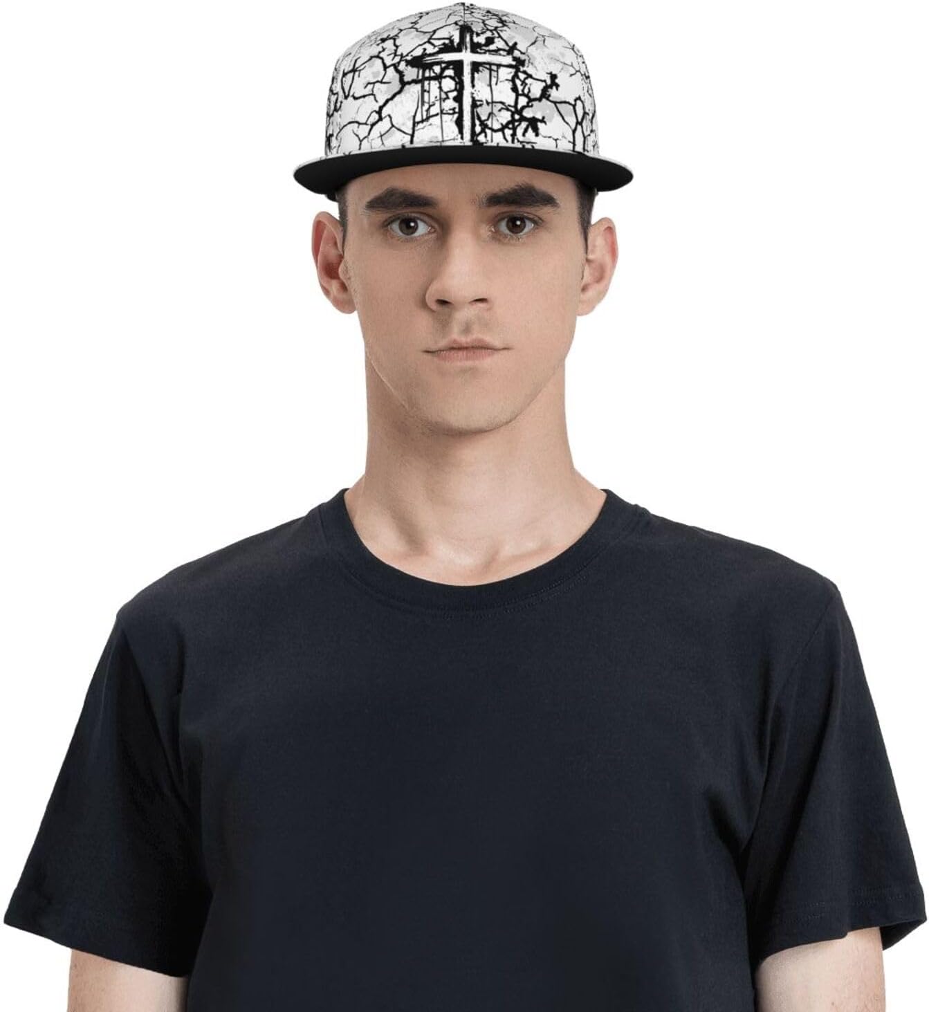 Jesus Cross Snapback Hat for Men Women,Unisex Hip Hop Baseball Cap Flat Bill Brim Hats